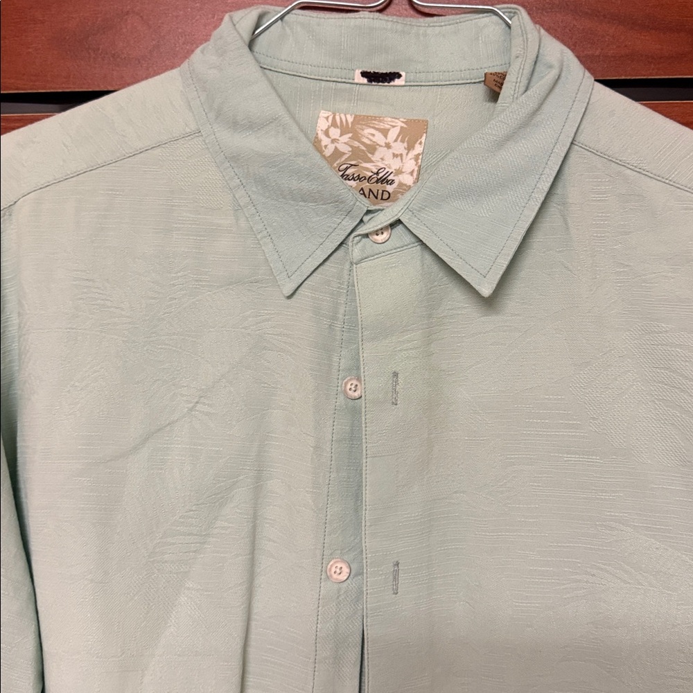 Tasso Elba Mint Green Textured Shirt